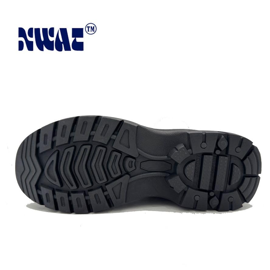 Image of INTAN Mens Military Tactical Work Boots Side Zipper Leather Motorcycle Combat shoes.