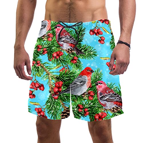 Short de bain homme Yuzheng imprimé oiseau pour la plage et vacances