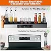 AWOKE Stove Top Shelf 30 Inch - Silicone Material Magnetic Shelf for Stove - 3 Functional Partitions Kitchen Spice Rack Organizer-Black,Kitchen Gadgets Storage Organization #4