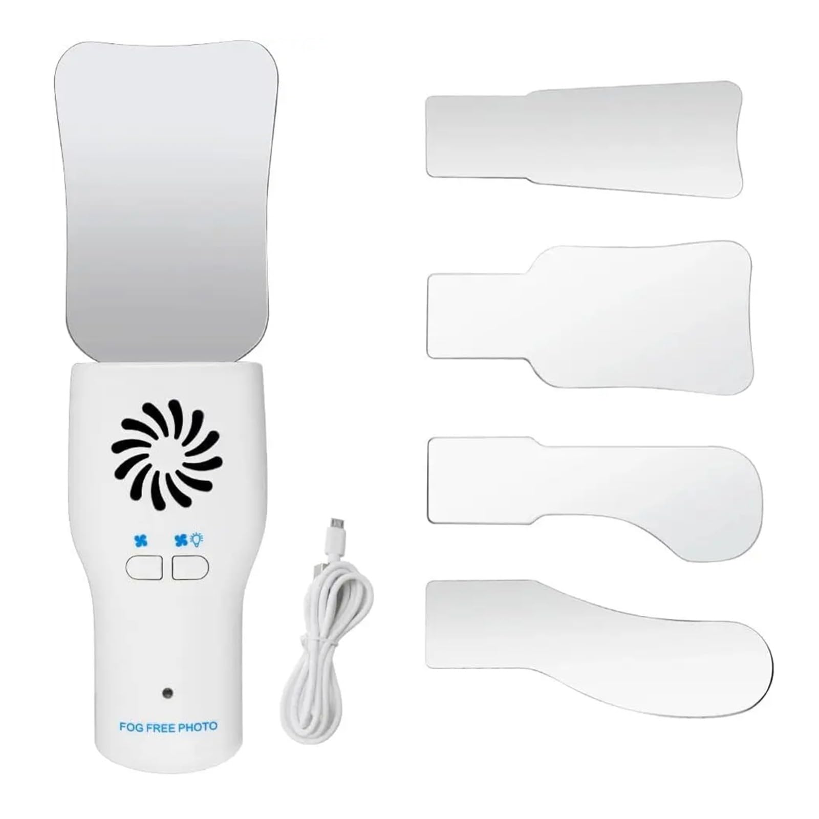 Juego de Espejos Dentales Antiniebla con Luz LED, Acero Inoxidable, Ortodoncia