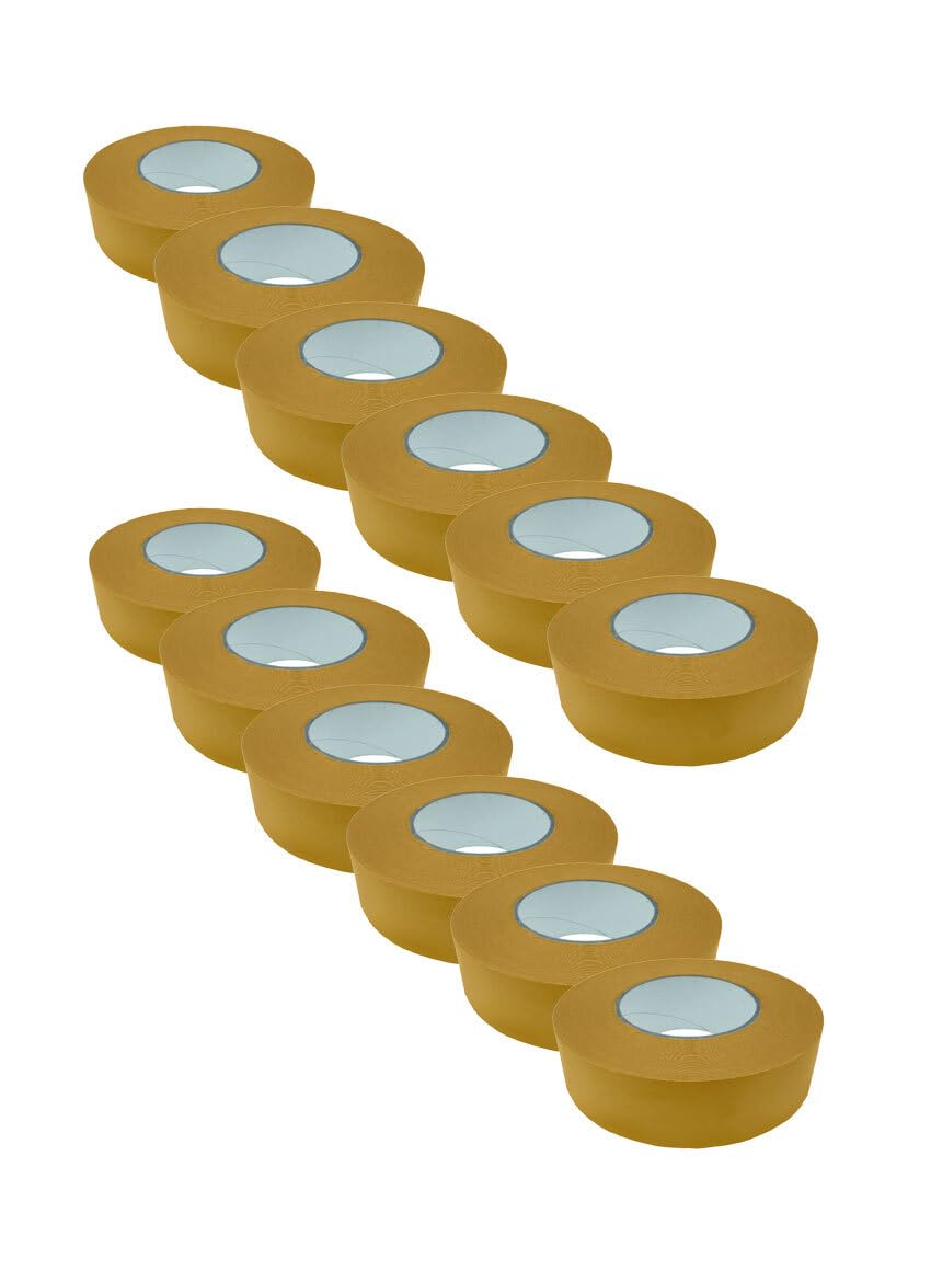 Handelskönig 12x Klebeband (Karton) Dampfsperre Dampfbremsfolie GELB 50mm x 25m