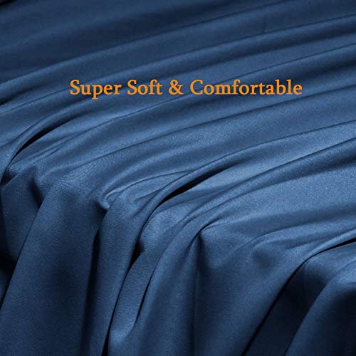 Sonoro Kate Bed Sheet Set Super Soft Microfiber 1800 Thread Count Luxury Egyptian Sheets Fit 18-24 Inch Deep Pocket Mattress Wrinkle-6 Piece (Navy Blue, Queen) #TOP5