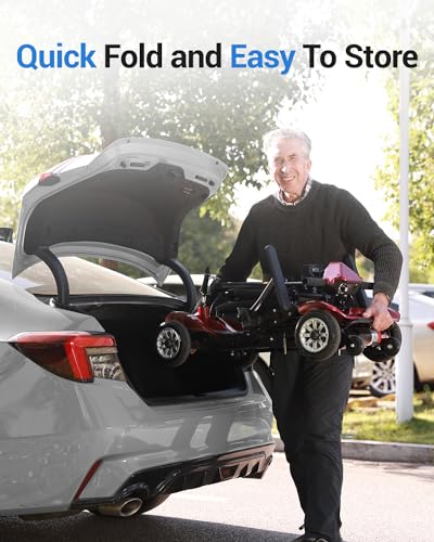 Aotedor 4 Wheel Mobility Scooters for Adults,25 Miles Long Travel Range Folding Electric Powered Scooters 25AH Lithium Battery Lightweight All Terrain Motorized Scooter for Seniors Portable Compact - Thumbnail 5