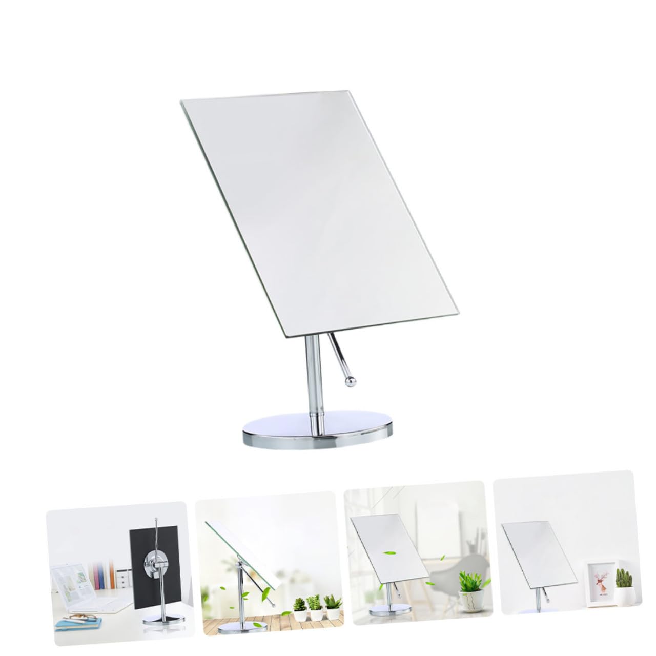 VICASKY 2 Stück Tisch Kosmetikspiegel mit Drehbarem Design für Make Up und Haarstyling Hochwertiger Bruchsicherer Spiegel für und Männer Silberfarben