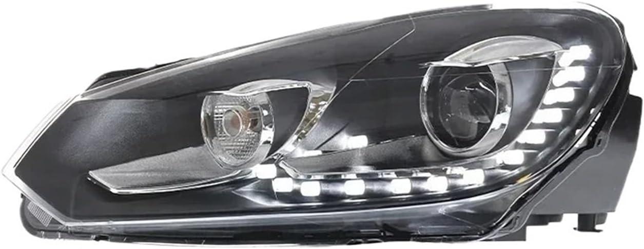 Pair Headlight Assembly Compatible With GOLF MK6 Headlights 2009-2012 R20 Upgrade GTI LED Headlamp Compatible With VW MK6 Accessories(No Bulb Inside)