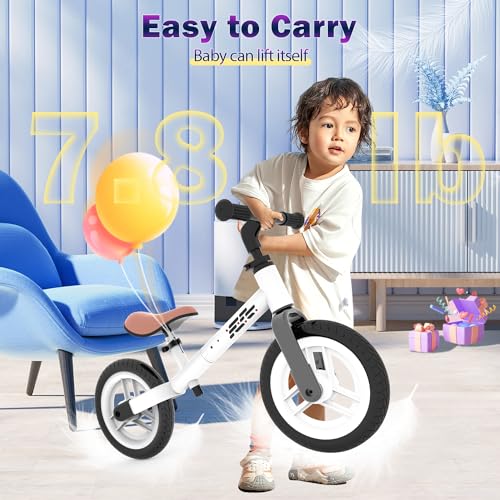 Wetify Colorful Lighting Balance Bike 2 Year Old, 2-5 Year Old Toddler Balance Bike, No Pedal Bikes With Adjustable Handlebar & Seat thumb #5