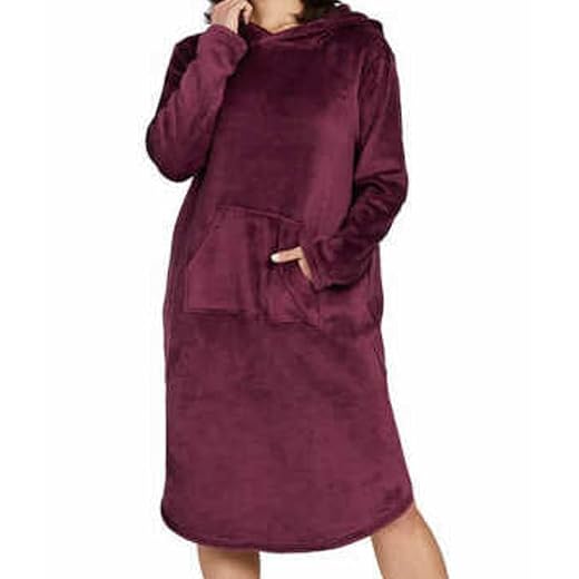 32 DEGREES Womens Hooded Lounger Hoodie Wine