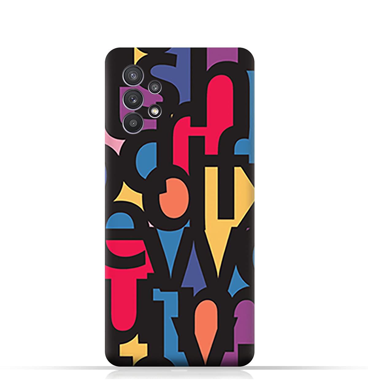 AMC Design TPU Mobile Case Cover for Samsung Galaxy A32 4G with Abstract Fonts Pattern