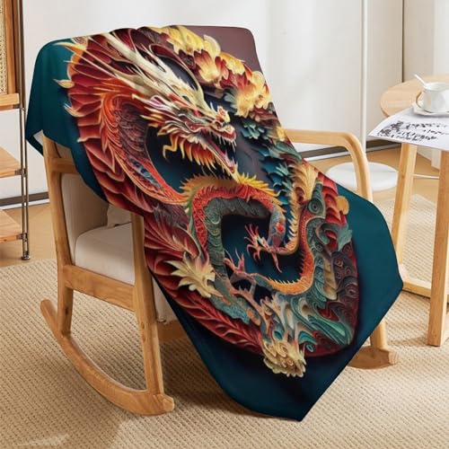 Colcha de franela de dragón para tardes de películas en el sofá de casa 5