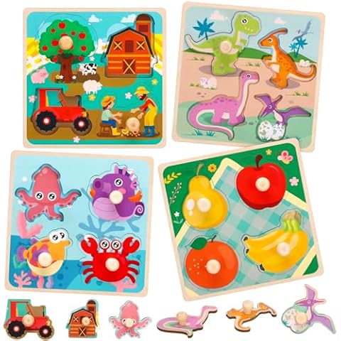 Wooden Chunky Puzzles for Kids 3-6 Cover