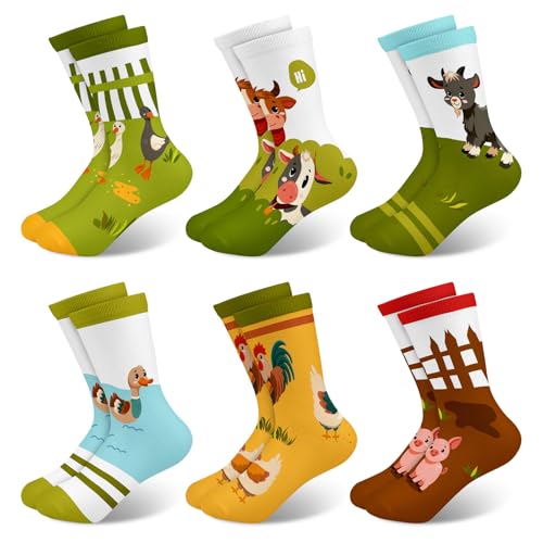 Chaussettes enfants filles garçons de 3 à 14 ans, lot de 6 paires crew pour chaussures 25-38