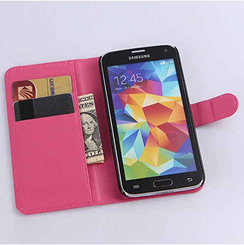 NEKOYA Funda Samsung Galaxy S5(I9600), Funda Piel para Samsung Galaxy S5(I9600),Cubierta Interior TPU,Soporte Plegable, Ranuras para Tarjetas, Funda Cierre magnético para Samsung Galaxy S5(I9600)
