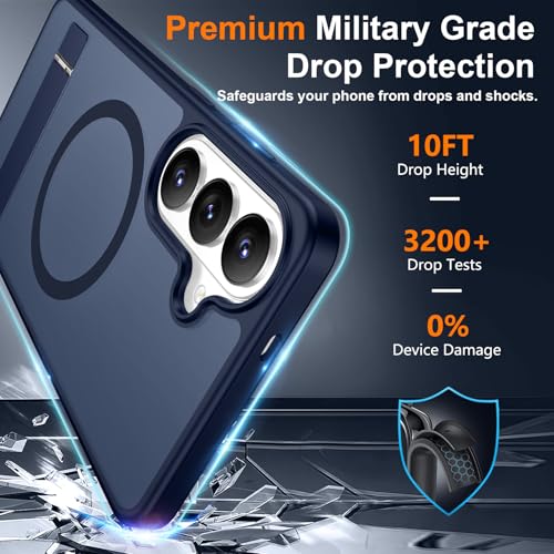 Image of SPIDERCASE Magnetic for Samsung Galaxy S26 Case, [3 Stand Ways][ Military Grade Drop Protection] with Invisible Stand Shockproof Slim Case for Samsung Galaxy S26 6.3 inch, Blue