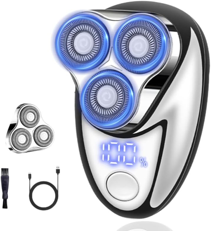 Mini afeitadora eléctrica, mini maquinilla de afeitar portátil, afeitadora impermeable recargable por USB para viajes a la oficina, recortadora