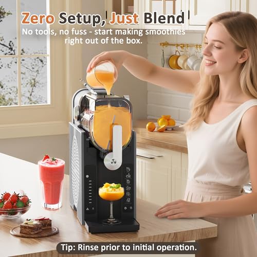 Slushie Machine, Slushy for Home No Ice Need, Professional Frozen Drink Maker & Margarita Machine, 6 Presets for Milkshakes, Frappés, Slush, Ice Cream, Black - Thumbnail 7