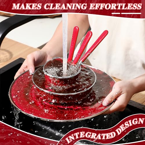Nuogo Kit de Cocina para Camping Juego de 48 Piezas con Vajilla Esmaltada, Tazas, Platos, Cuencos y Utensilios, Rojo miniatura 4
