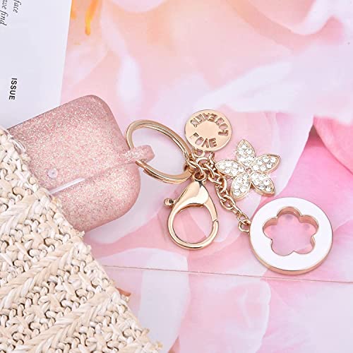 Image of Case for Airpods Pro 1st 2nd Generation - VISOOM Airpods Pro 1 /2 Cases Cover Women Silicone iPod Pro 2 Earbuds Wireless Charging Case Girl Bling Keychain for Apple Airpod Gen Pro 2