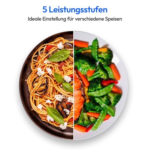 Foto von MEDION Mikrowelle klein (Holzoptik, Freistehend, 20 Liter, 700 Watt, Verspiegelte Tür, 5 Leistungsstufen, Auftaufunktion, Zeitschaltuhr, MD10596) weiß