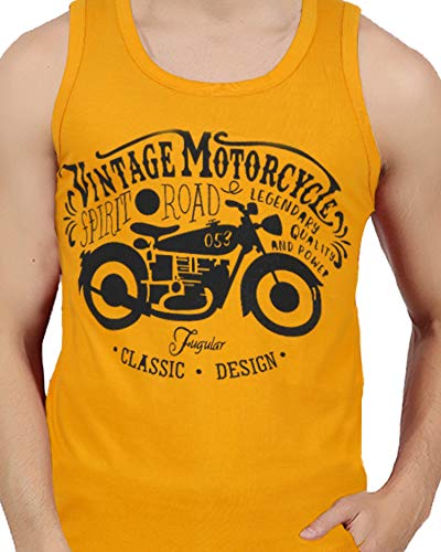 Image of JUGULAR Mens Cotton Printed Regular Fit Vest Multicolour