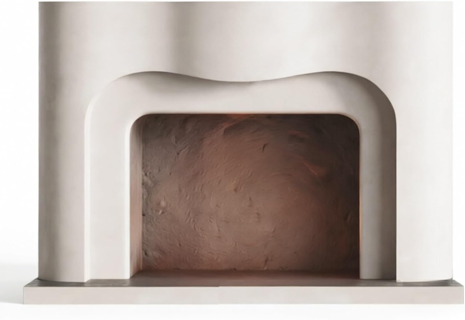 Electric Fireplace Stove Mantel Curved Solid Birch Wood Fireplace Mantel Decorative Freestanding Surround