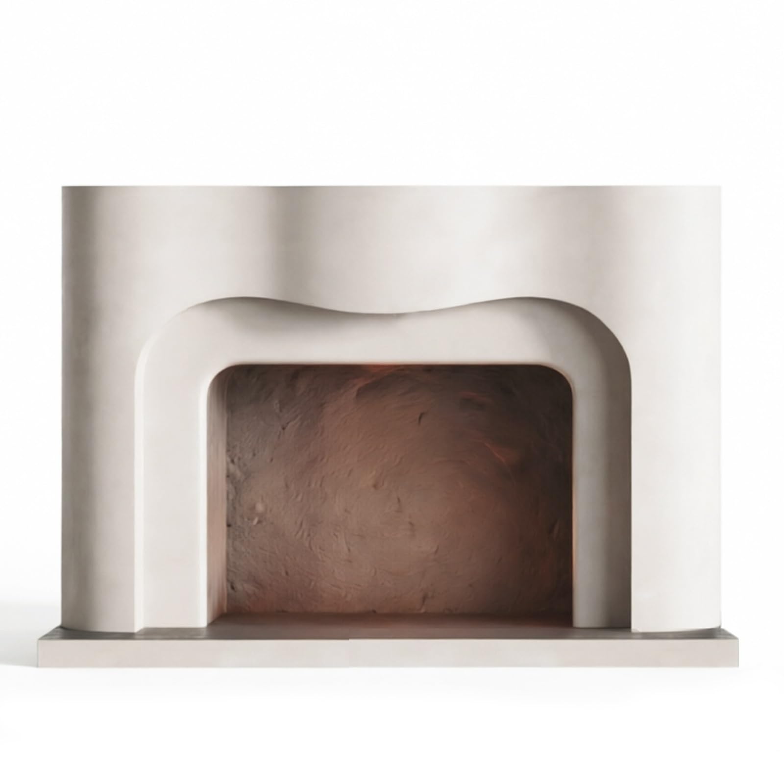 Mantels Surrounds Curved Solid Birch Wood Fireplace Mantel Decorative Freestanding Surround Decorated Frame