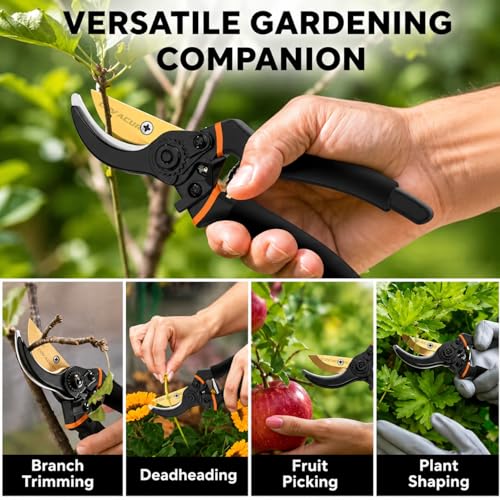 Image of COVACURE 8 Inch Heavy Duty Gardening Scissors - Pack of 1 | Plants Scissor | Garden Shear Tree Branch Pruner | Gardening Cutter Tool | Plant Cutter For Home Garden | Wood Branch Trimmer