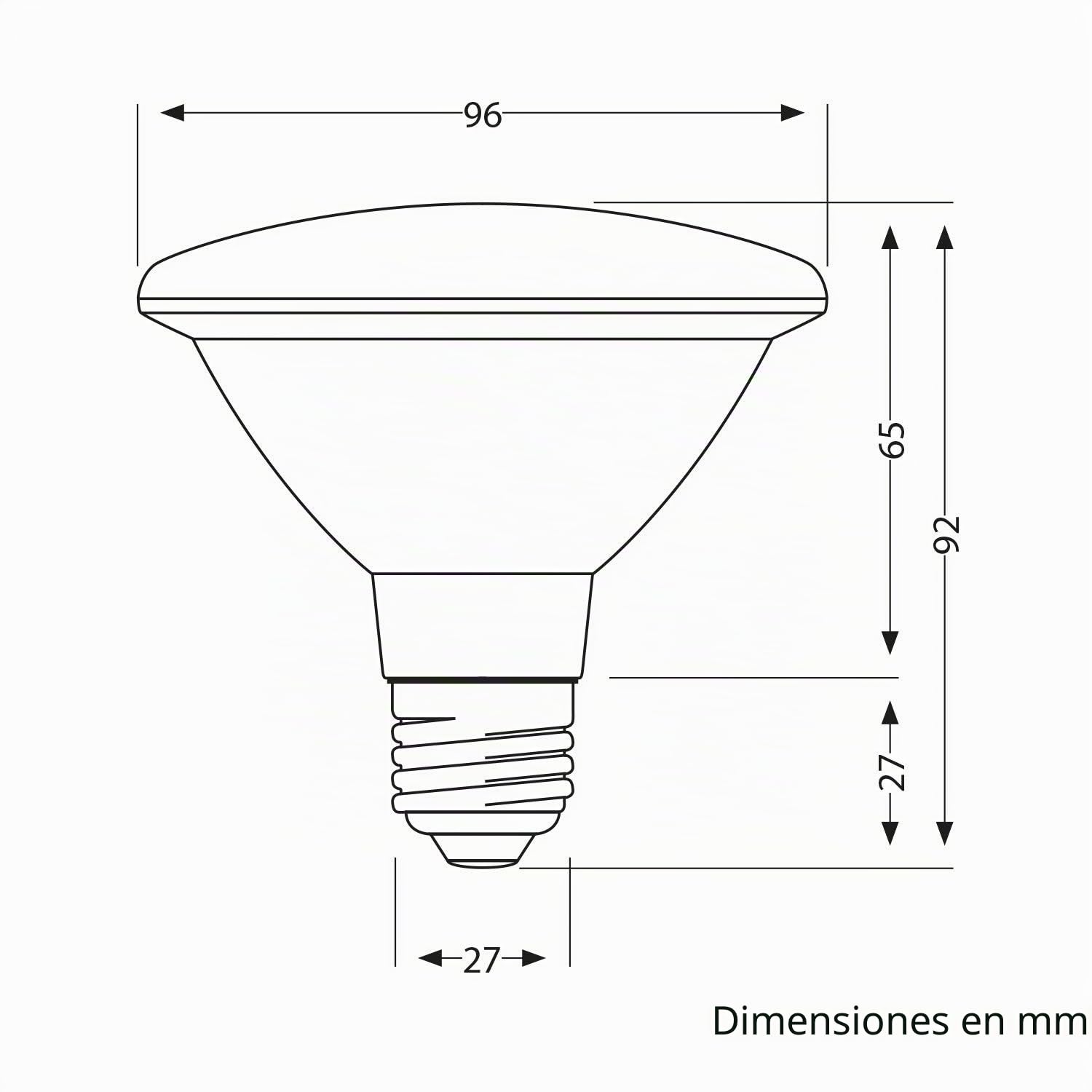 ledscom.de 4x bombilla LED E27, PAR30 cuello corto, blanco cálido (2700 K), 12,9 W, 994lm, 42°, espejo reflector (plateado)