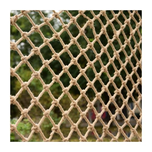 Outdoor Kinder Kletternetz 2x2m Spielplatz C Netz Hanfseil Schaukel & Sicherheitsleiter Netz für Balkon Treppe & Geländer Kletterspaß (2.0 m x 2.0 m)