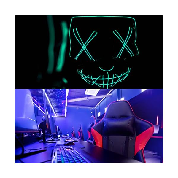 10 pack el wire 9. 8 ft led wire lights with battery pack portable neon lights cuttable glowing strobing electroluminescent light battery powered led lights glow in the dark for party, diy decoration - image 7