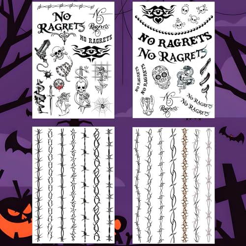 Temporary Fake Barbed Wire Tramp Stamp Tattoo Stickers for Adult Women Men image 2