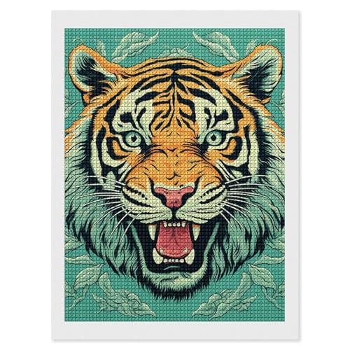 Kit peinture diamant 5D tigre maccbn avec broderie carrée complète