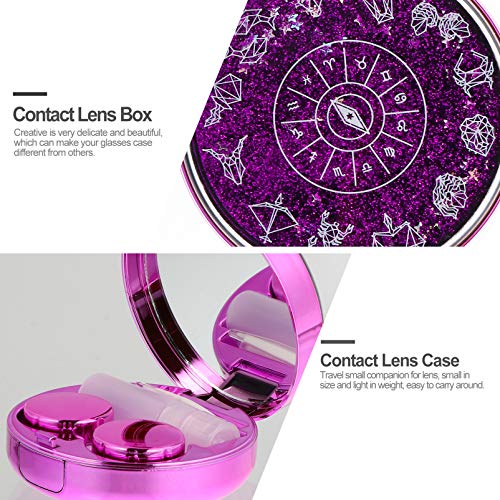 HEALLILY Kit de estojo de lentes de contato para viagem fashion com areia movediça cor brilhante cai