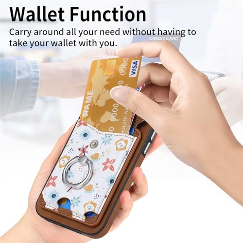 Coque Samsung A14 5G et M14 avec étui portefeuille élégant à motif fleur
