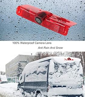 RED WOLF Third 3rd Brake Light Backup Camera for Chevrolet Express/GMC Savana 1500 2500/3500 2003-2019 Vans Upgrade Vehicle Lights w/Integrated Reverse Camera, 8 IR Night Vision, Adjustable Guidelines