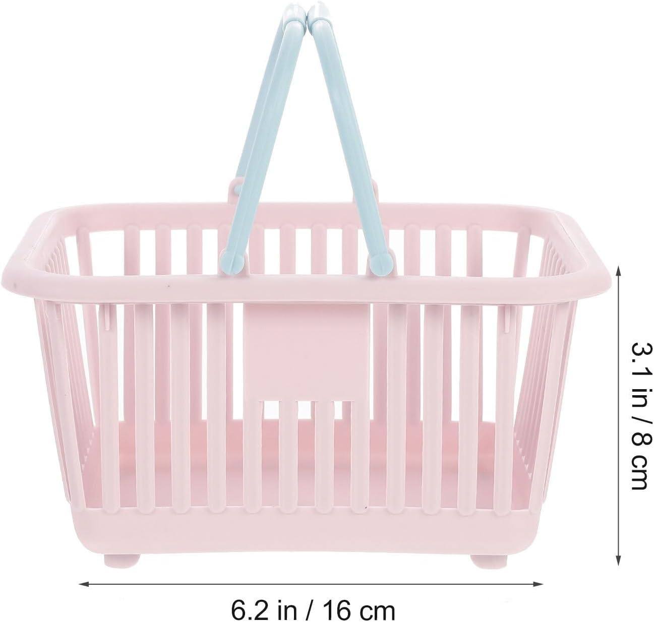 3pcs Pink PP Handheld Storage Basket with Portable Handle for Home Use