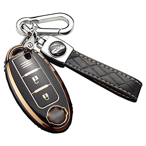 ontto Car key fob cover Fit for Nissan 350Z Qashqai J10 J11 X-Trail t31 t32 Kicks Tiida Pathfinder Murano Note Juke Key case TPU Silicone Key Shell Key Holder keychain Accessories Black B Cover