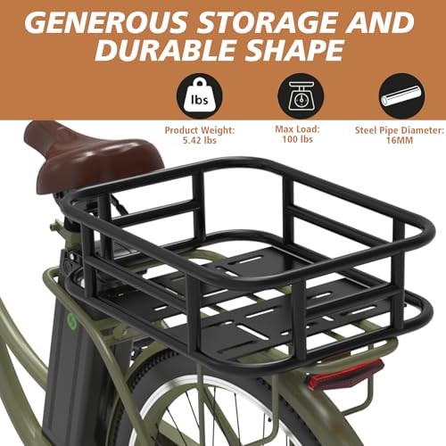 Bike Basket Rear, Bicycle Basket with Liner,Waterproof