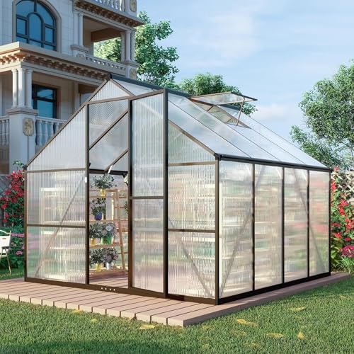 Fly by Yan 8x8 FT Greenhouse with Roof Vent, Aluminum