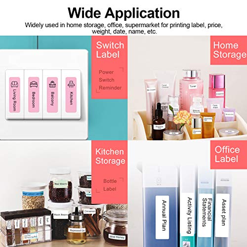 Domary Impressora portátil de etiquetas térmicas sem fio BT Label Maker Máquina de adesivos compatív