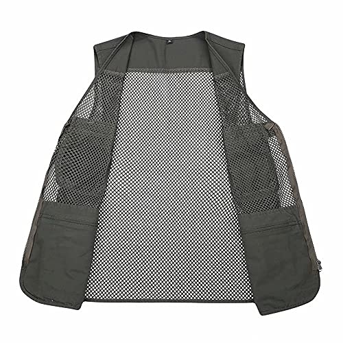 Rizanee Unisex Mesh Breathable Fishing Vest, Multi-Pockets Photography Travel Hiking Waistcoat Jacket For Adults And Youth (Army Green, Us M - Tag Xl) #TOP2