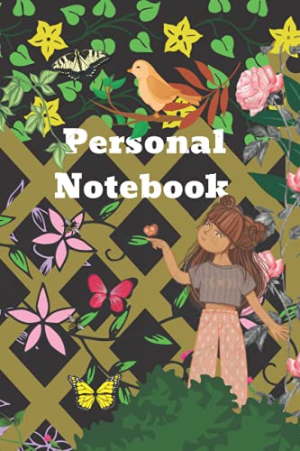 Personal Notebook, Lined Crisp White Paper, Soft Matt Cover -100 Pages, Beautiful Garden Design