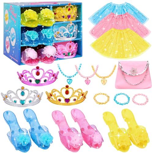 Meland Princess Dress Up for Girls - Princess Toy Gift for Toddler Kids Girl Age 3,4,5,6 Year Old for Birthday Christmas Halloween