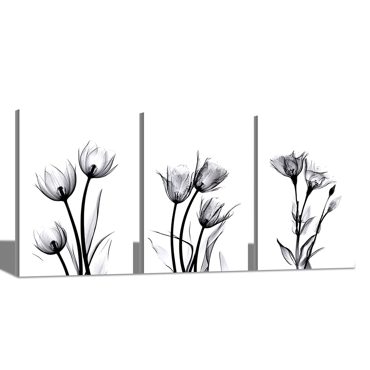 Toile 3 pièces paysage abstrait fleur sans cadre 30x45cm pour salon