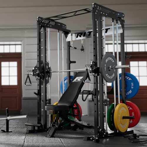 Image of RitFit M1 Pro Smith Machine Cable Crossover Power Cage Home Gym