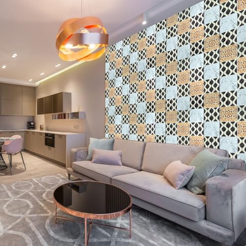 Image of SARVATRAY Self-Adhesive Wallpaper, Kitchen Oil Proof Heat Resistant Stickers, Vinyl Sheet for Wall 2 X 6.5 SQ FT (2 M New Mosaic Multi WS)