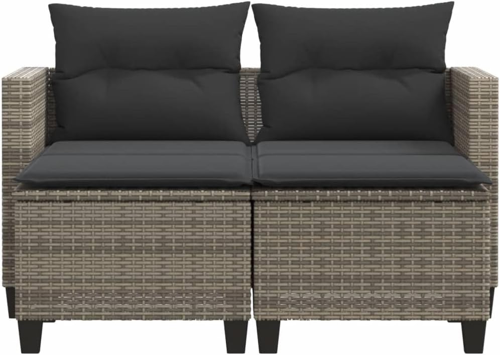 Gray 2-Seater Outdoor Sofa Patio Loveseat with UV Resistance Comfortable Cushions for Garden Balcony and Small Space Furniture
