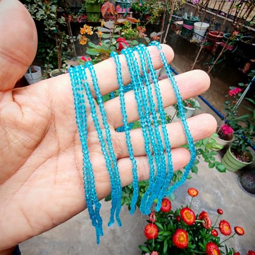 Image of 2mm Rondelle Glass Beads for Jewelry Making, Faceted Briolette Crytal Spacer Beads for Bracelet Necklace Earring, Aquamarine 1200pcs