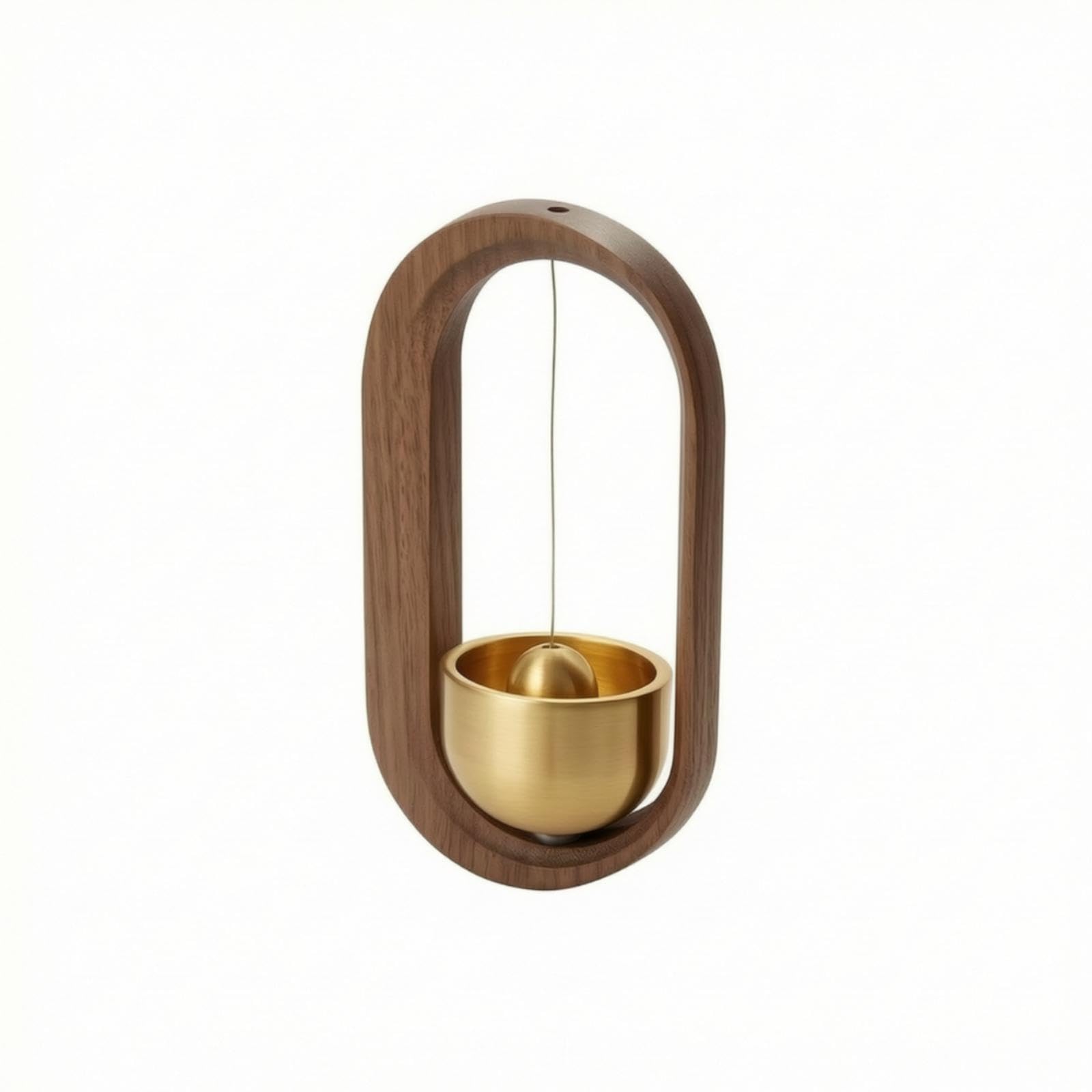 Door Bell with Wooden Frame Hanging Door Chime Bell Decorative Wind Chime Entry Chime for Entryway, Tea Room, Meditation Corner Black Walnut-image-5