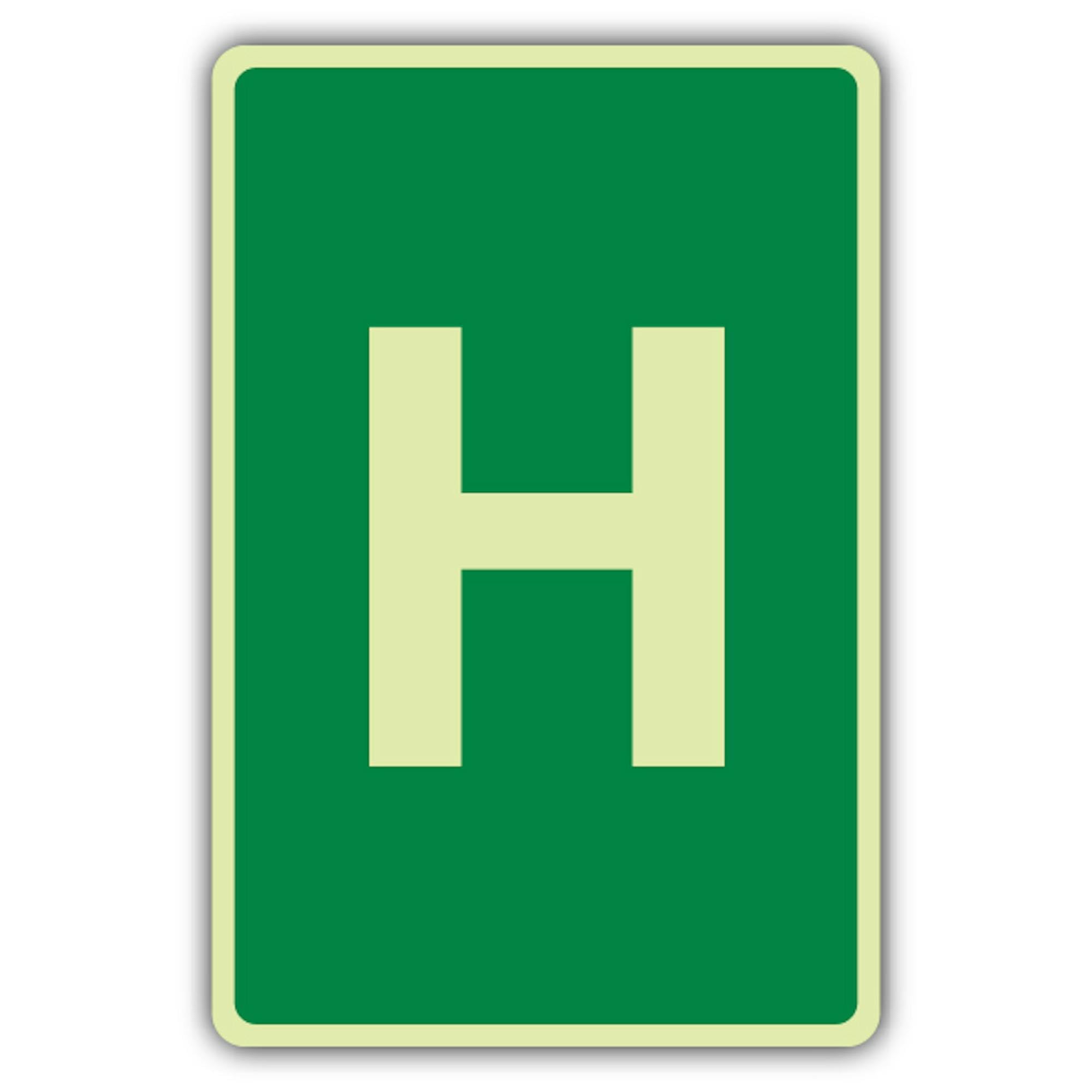 V Safety H Label Sign - Señal de 300 x 450 mm, vinilo triple brillo, color