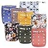 Harlow Baby Cloth Pocket Diapers 7 Pack, 7 Bamboo Inserts, 1 Wet Bag by Nora’s Nursery